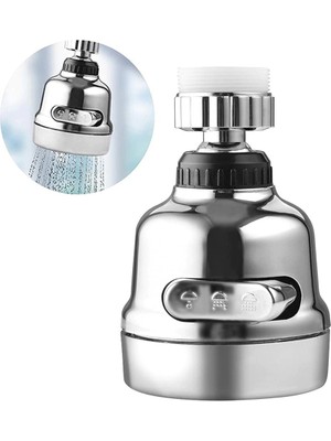 Uravas Store Filtreli Krom 3 Fonksiyonlu Oynar Musluk Başlığı - 360 Derece Dönebilen