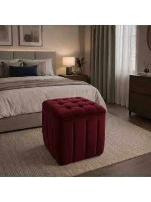 Muba Online Kapitoneli Dilimli “modern Kare Puf | Ayak Dinlendirme Taburesi | Dekoratif ve Rahat Yüksek Kalite”