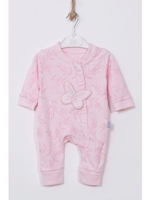 Uravas Store Nakışlı % 100 Pamuk Ayaklı Kız Bebek Tulumu