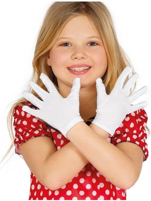 Uravas Store Beyaz Renk Çuk Boy Likralı Pandomim Eldiveni