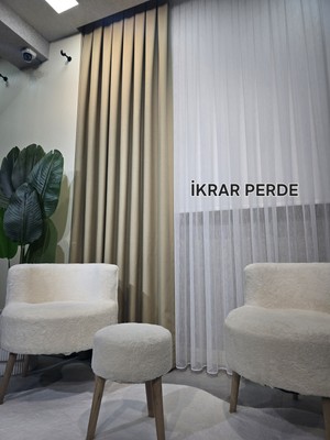 İkrar Perde Koyu Taş Keten Fon Perde A Pile 1x3 Sık Pile(Metre Fiyatı: 579TL)