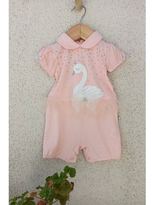 Uravas Store Kuğu Desenli Kız Tulum 3-6-9 Ay