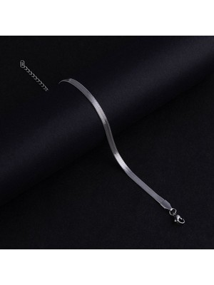 Akın Trend Italyan Zincir Gümüş Çelik Bileklik