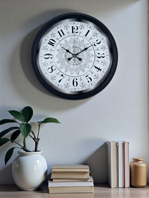 Uravas Store Şaheser Tasarım Zarif Desenli 40 cm Metal Duvar Saati