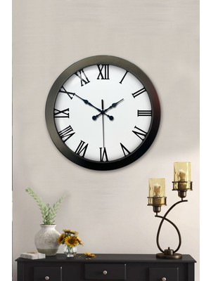 Uravas Store 36 cm Siyah Metal Roma Rakamlı Duvar Saati