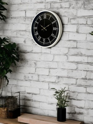 Uravas Store 36 cm Beyaz Dekoratif Duvar Saati