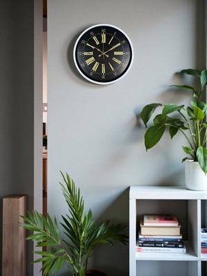 Uravas Store 36 cm Beyaz Dekoratif Duvar Saati