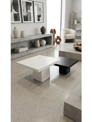 Mobilya Stant Most Marmoris %100 Mdf Aytaşı Siyah Orta Sehpa Set (Evinize Teslim)