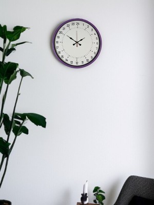 Uravas Store 36 cm Mor 24 Saat Göstergeli Özel Tasarım Duvar Saati