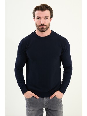 MCR Desenli Slim Fit Bisiklet Yaka Erkek Triko Kazak