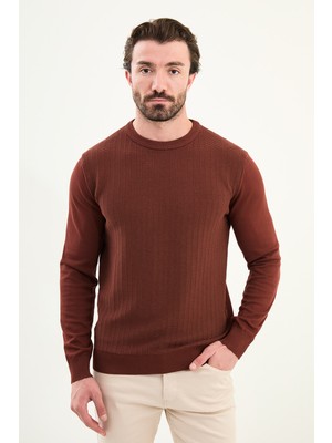 MCR Desenli Slim Fit Bisiklet Yaka Erkek Triko Kazak