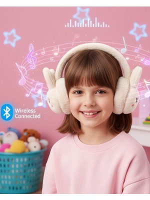Kont Kablosuz Peluş Bluetooth Kulaklık Mikrofonlu Şarjlı Müzik Çalar