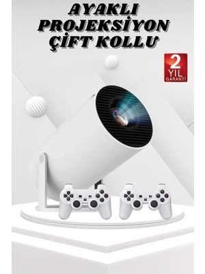 Kont Ayaklı Oyun Projeksiyonu Çift Kollu Taşınabilir Sinema Projektörü