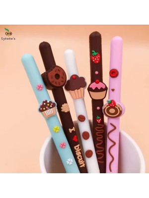 Meyra Accessories Çikolata Bisküvi Kokulu Hayvan Figürlü Jel Kalem, Japon Tarzı Kawaii Süslü Kalem