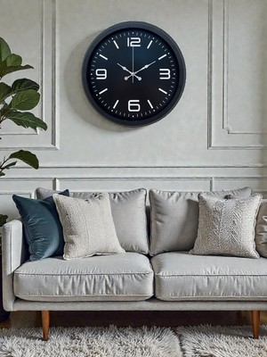 Uravas Store Black Tasarım 40 cm Metal Duvar Saati