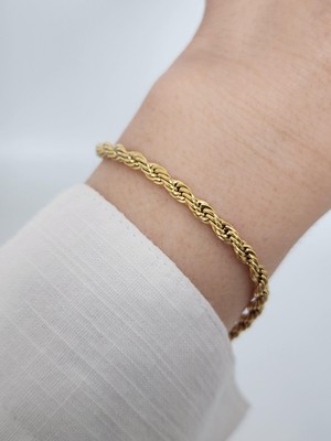 Akın Trend Gold Renk Burgu Model Çelik Bileklik