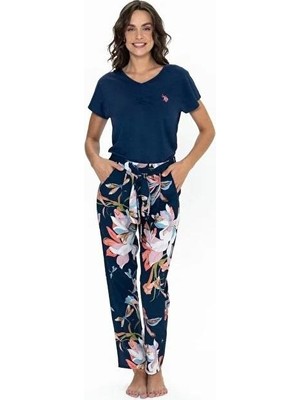 U.s. Polo Assn. 20100 Floral Çiçek Desenli Ev Giyim Pijama Takım
