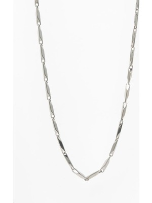 Akın Trend Gümüş Renk Zincir Model Çelik Erkek Kolye