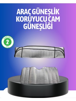 Kont Metalize Reflektör Yüzeyli Uv Koruyucu Araç Güneşliği – Serin ve Güvenli Sürüşler Için