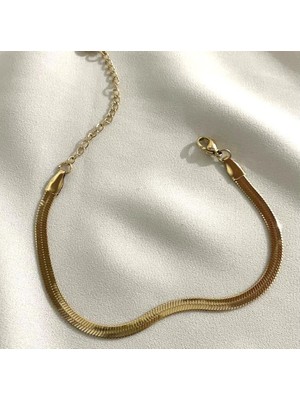 Akın Trend Italyan Zincir Gold Çelik Bileklik