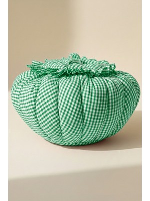 Hophera Yeşil Pötikare Yoğurt Mayalama Minderi – Isı Koruyucu, Boncuk Elyaf Dolgulu