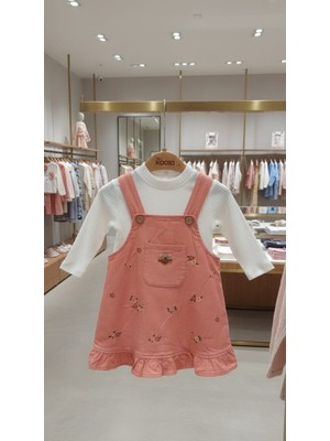 Kidzes Yazlık Yumuşak Keten %100 Pamuklu Badili Salopet Elbıse