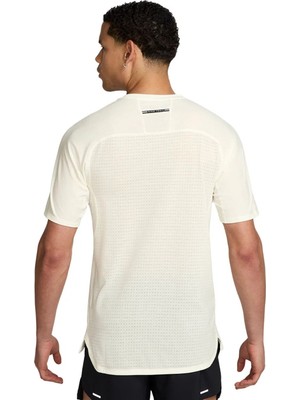 Nike Running Shirt Dri-Fıt Trail Solar Chase Erkek Antrenman Koşu Tişört Krem