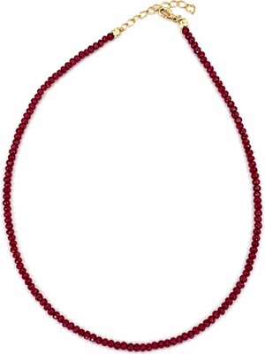 Bordo Boncuk Detaylı Kolye