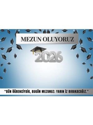 Bkmc Party Mezuniyet Brandası 2026 – Mezun Oluyoruz Afiş Poster Backdrop Pano Brandası (100X140 cm Dikey)