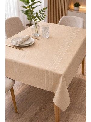 Opia Loom Dertsiz, Leke Tutmaz, Özel Dokulu, Colber, Bej Renk Mutfak ve Salon Masa Örtüsü