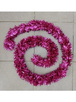 İrem Parti Dükkanı Yılbaşı Garland Sim Ağaç Süs Kalın Kesim Fuşya 10 cm x 2 Metre 1 Adet