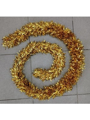 İrem Parti Dükkanı Yılbaşı Garland Sim Ağaç Süs Kalın Kesim Gold Altın 10 cm x 2 Metre 1 Adet