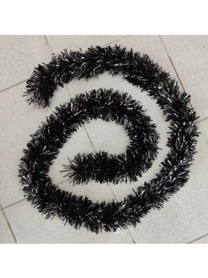 İrem Parti Dükkanı Yılbaşı Garland Sim Ağaç Süs Kalın Kesim Siyah 10 cm x 2 Metre 1 Adet