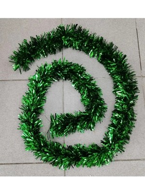 İrem Parti Dükkanı Yılbaşı Garland Sim Ağaç Süs Boyun Süsü Kalın Kesim Yeşil 10 cm x 2 Metre 1 Adet