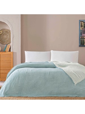 Linens Coraux Pamuk Muslin Tek Kişilik Pike Mavi