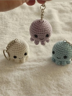 Hobilanka Amigurumi Ahtapot Anahtarlık ( 4-5 cm - 3 Adet )