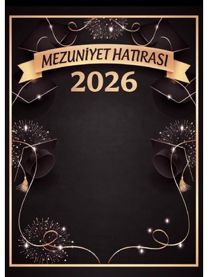 Bkmc Party Mezuniyet Hatırası 2026 Afiş Branda Siyah Gold Fotoğraf Çekim Panosu Backdrop Poster Brandası