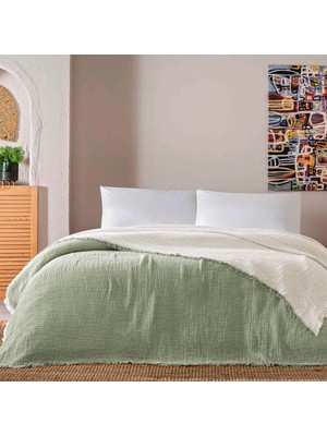 Linens Coraux Pamuk Muslin Tek Kişilik Pike Haki