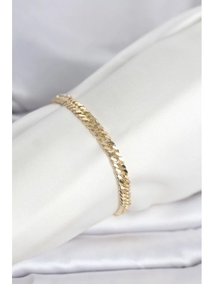 Uravas Store cm 14K Gold Renk Kalın Zincir Model Kadın Bileklik