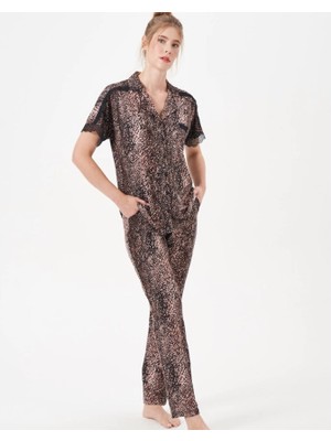 Pjs 29068 Kadın Kısa Kollu Düğmeli Pijama Takım