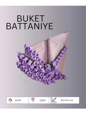 Hobilanka El Yapımı Mor Çiçek Şal , Battaniye (100CM)