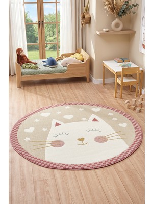 Venucci Home & Living Quincey Bukleli Yumuşak Peluş Post Pembe Çocuk Odası Halı Kız Çocuk Odası Halısı