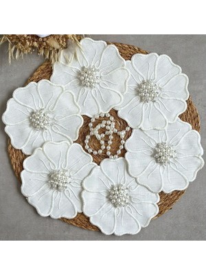 Mora Tekstil Inci Broşlu Kahve Yanı Sunum Peçetesi,çiçek Nakışlı Sunum Peçetesi,leke Tutmaz Gardenya Kumaş Kokteyl Peçetesi,kahve Sunum Peçetesi