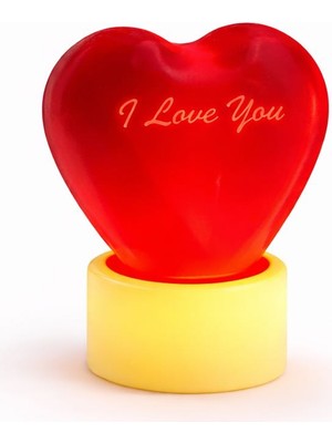 Studio Aslan Design Dekoratif Kalp Mumluk Tealight | Pla Biyobozunur Şık Tasarım I Love You Yazılı 8 cm