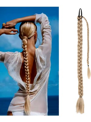 Üçlü Örgülü Tokalı Bağlamalı At Kuyruğu / Balköpüğü