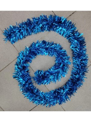 İrem Parti Dükkanı Yılbaşı Garland Sim Ağaç Süs Boyun Süsü Kalın Kesim Mavi 10 cm x 2 Metre 1 Adet