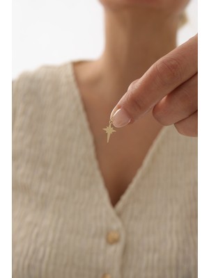 Yavuz Kuyumculuk 14 Ayar Altın Kuzey Yıldızı Kolye Ucu