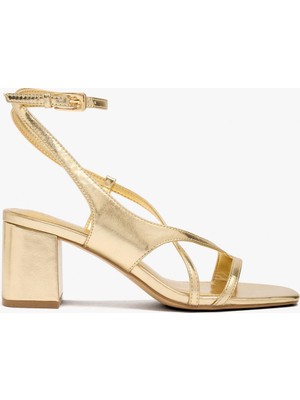 Parfois Kadın Geniş Blok Topuklu Metalik Sandalet