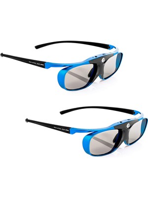 2x Hi-Shock Dlp Pro Mavi Cennet | Acer, Benq,3d Dlp Projektörler Için Dlp Link 3D Gözlük Deklanşör Gözlük 96-144Hz Şarj Edilebilir |32G Veri Kaybını Önleme Bağlantısı  Mavi