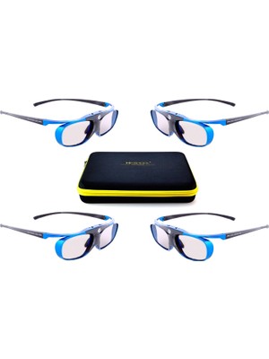 4x Hi-Shock Dlp Pro Mavi Cennet | 3D Dlp Projektörler Için Dlp Link 3D Gözlük [96-144 Hz | Mavi | Ayarlamak]